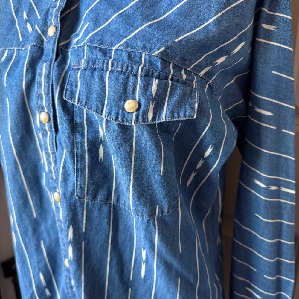 Pendleton Delaney Hi-Lo Denim Patterned Tunic - image 8